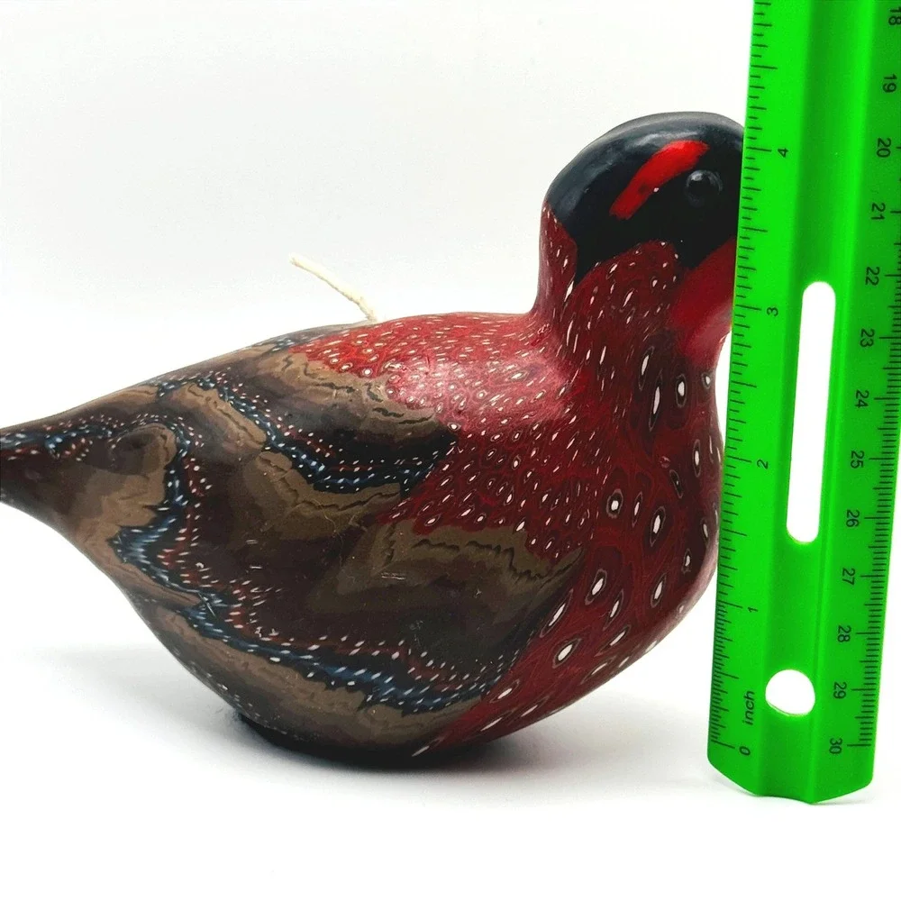 Vintage Hand Painted Pheasant Wax Candle Game Bird Figurine Hunting Cabin Decor